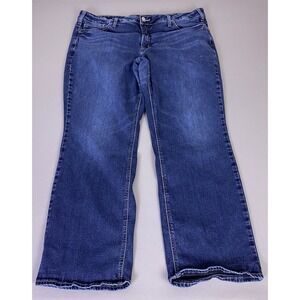 Silver Jeans Co Suki Slim Boot Jeans Plus Size 22 Blue Dark Wash Stretch Denim